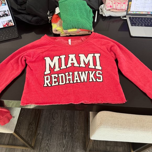 Victoria Secret Pink- Miami Redhawks cropped sweatshirt - Picture 1 of 2